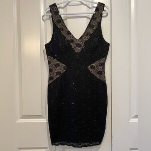 Le Chateau Black Lace V-Neck Dress